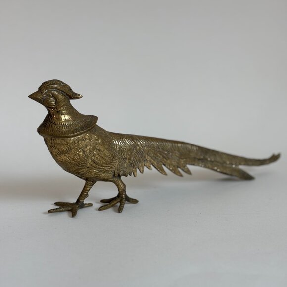 Vintage Brass Pheasant Figurine Large Table Top Decor - Picture 7 of 7